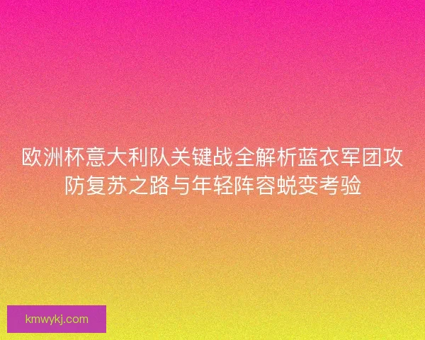 欧洲杯意大利队关键战全解析蓝衣军团攻防复苏之路与年轻阵容蜕变考验 欧洲杯意大利队关键战全解析蓝衣军团攻防复苏之路与年轻阵容蜕变考验