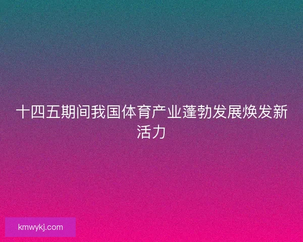 十四五期间我国体育产业蓬勃发展焕发新活力